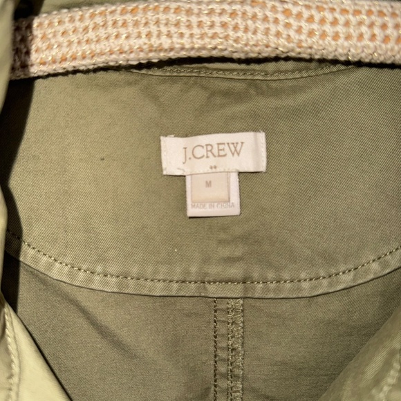 JCREW Womens Medium Olive Green Adjustable Waist Full Zip Utility Jacket VV7 - Picture 3 of 6